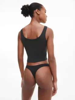 Calvin Klein String - Pure Ribbed 9 Calvin Klein String - Pure Ribbed -Pas Cher Calvin Klein Magasin 000QD3884E UB1 alternate2