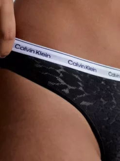 Calvin Klein String échancré En Dentelle -Pas Cher Calvin Klein Magasin 000QD5051E UB1 alternate2