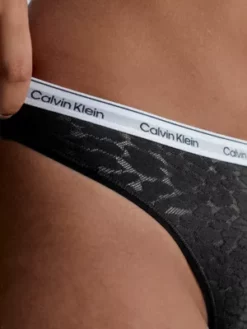 Calvin Klein String échancré En Dentelle -Pas Cher Calvin Klein Magasin 000QD5051E UB1 alternate4