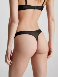 Calvin Klein String - Sheer Marquisette 9 Calvin Klein String - Sheer Marquisette -Pas Cher Calvin Klein Magasin 000QF6816E UB1 alternate2