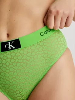 Calvin Klein Culotte Taille Haute En Dentelle - CK96 -Pas Cher Calvin Klein Magasin 000QF7177E AD1 alternate5