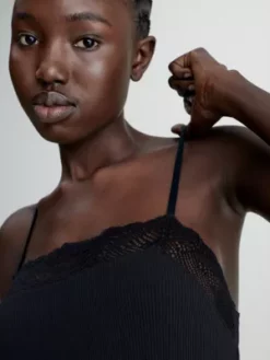 Calvin Klein Chemise De Nuit Cotelée Douce -Pas Cher Calvin Klein Magasin 000QS6966E UB1 alternate3