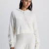 Calvin Klein Sweat à Capuche D'intérieur En Maille Côtelée -Pas Cher Calvin Klein Magasin 000QS7000E 101 main