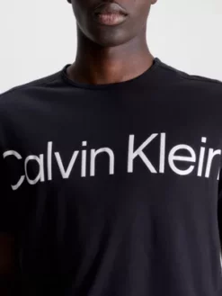 Calvin Klein T-shirt De Sport En Piqué -Pas Cher Calvin Klein Magasin 00GMS3K102 BAE alternate2