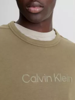 Calvin Klein Sweat Avec Logo En Tissu éponge De Coton -Pas Cher Calvin Klein Magasin 00GMS3W302 8HU alternate2