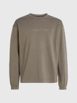 Calvin Klein Sweat Avec Logo En Tissu éponge De Coton -Pas Cher Calvin Klein Magasin 00GMS3W302 8HU alternate4