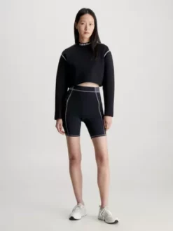 Calvin Klein Haut Court Avec Col Cheminée Avec Logo -Pas Cher Calvin Klein Magasin 00GWF3W326 BAE alternate4