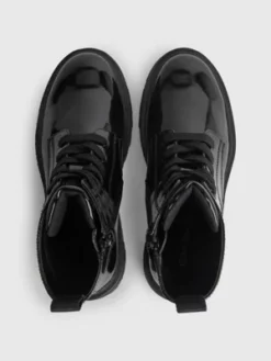 Calvin Klein Bottes En Cuir Recyclé Vernis Pour Enfant -Pas Cher Calvin Klein Magasin EFCK080281 999 alternate2