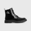 Calvin Klein Bottes En Cuir Recyclé Vernis Pour Enfant -Pas Cher Calvin Klein Magasin EFCK080281 999 main