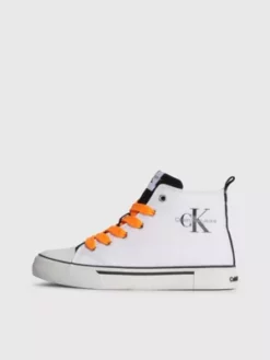 Calvin Klein Baskets Montantes En Toile Recyclée Pour Enfant -Pas Cher Calvin Klein Magasin EFCK080569 002 alternate5
