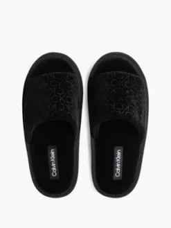 Calvin Klein Chaussons En Velours Recyclé Avec Logo -Pas Cher Calvin Klein Magasin HW0HW01540 BEH alternate2