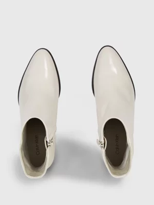 Calvin Klein Bottines à Talons En Cuir Avec Logo 5 Calvin Klein Bottines à Talons En Cuir Avec Logo – Image 3