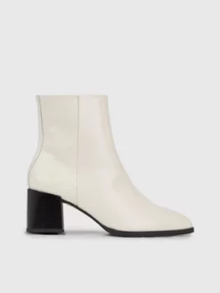 Calvin Klein Bottines à Talons En Cuir Avec Logo