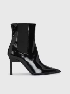 Calvin Klein Bottines Chelsea à Talons Aiguilles En Cuir Verni