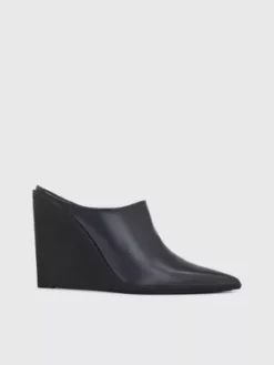 Calvin Klein Mules En Cuir Avec Semelle Compensée