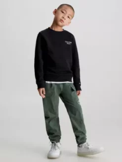 Calvin Klein Sweat-shirt En Tissu éponge De Coton -Pas Cher Calvin Klein Magasin IB0IB01292 BEH alternate3