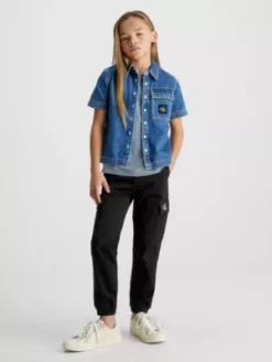 Calvin Klein Pantalon Cargo En Satin élastique 10 Calvin Klein Pantalon Cargo En Satin élastique -Pas Cher Calvin Klein Magasin IB0IB01341 BEH alternate3