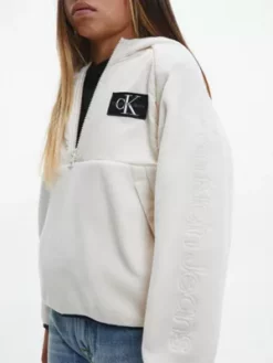 Calvin Klein Sweat à Capuche En Polaire Avec Col Zippé -Pas Cher Calvin Klein Magasin IB0IB01517 ACJ alternate3