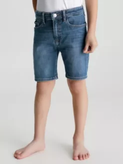 Calvin Klein Short Droit Taille Mi-haute En Denim