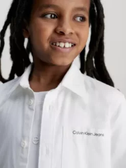 Calvin Klein Chemise De Soirée En Popeline élastique 9 Calvin Klein Chemise De Soirée En Popeline élastique -Pas Cher Calvin Klein Magasin IB0IB01737 YAF alternate2