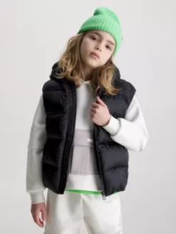 Calvin Klein Gilet En Jacquard Matelassé Avec Logo