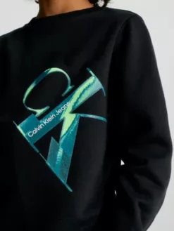 Calvin Klein Sweat-shirt En Polaire Avec Logo -Pas Cher Calvin Klein Magasin IB0IB01854 BEH alternate2