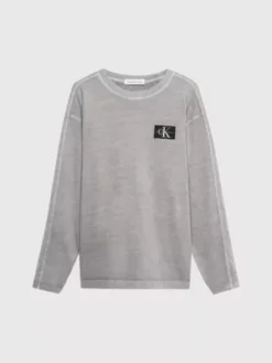 Calvin Klein T-shirt à Manches Longues Et Teinture Minérale -Pas Cher Calvin Klein Magasin IB0IB01886 BEH alternate4