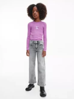 Calvin Klein Pull Slim Côtelé Avec Logo -Pas Cher Calvin Klein Magasin IG0IG01898 VDR alternate1