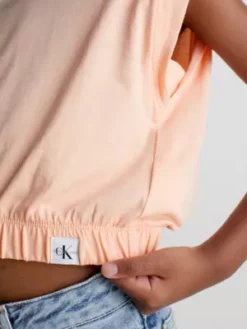 Calvin Klein Haut à Mancherons En Coton Bio -Pas Cher Calvin Klein Magasin IG0IG01942 SOJ alternate2