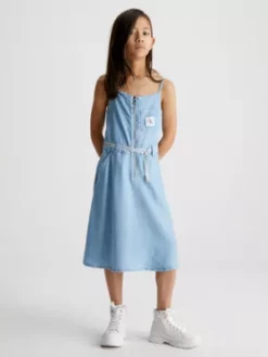 Calvin Klein Robe Longueur Midi En Denim De Lyocell