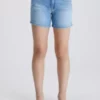 Calvin Klein Short Slim En Denim Taille Haute -Pas Cher Calvin Klein Magasin IG0IG01979 1A4 main