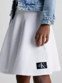 Calvin Klein Jupe Plissée En Piqué -Pas Cher Calvin Klein Magasin IG0IG01993 YAF alternate2