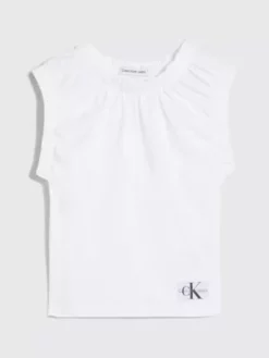 Calvin Klein Haut à Mancherons Froncés -Pas Cher Calvin Klein Magasin IG0IG02011 YAF alternate4