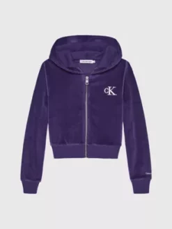 Calvin Klein Sweat à Capuche Slim Zippé En Velours 11 Calvin Klein Sweat à Capuche Slim Zippé En Velours -Pas Cher Calvin Klein Magasin IG0IG02026 VGS alternate4