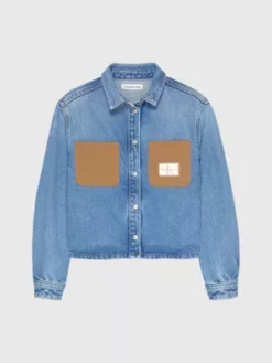 Calvin Klein Chemise De Travail Boxy En Jean -Pas Cher Calvin Klein Magasin IG0IG02075 1AA alternate4