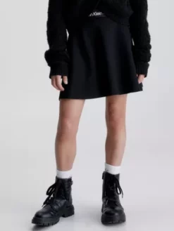 Calvin Klein Jupe évasée Avec Logo En Punto Milano