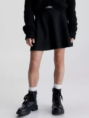 Calvin Klein Jupe évasée Avec Logo En Punto Milano 3 Calvin Klein Jupe évasée Avec Logo En Punto Milano