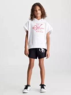 Calvin Klein Sweat-shirt à Capuche Et Manches Courtes Avec Logo -Pas Cher Calvin Klein Magasin IG0IG02113 YAF alternate3