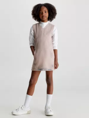 Calvin Klein Robe Chasuble En Jean Surteint 3 Calvin Klein Robe Chasuble En Jean Surteint