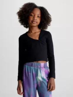 Calvin Klein Haut Asymétrique Slim Côtelé