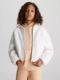 Calvin Klein Sweat-shirt à Capuche Relaxed, Duveteux Et Zippé