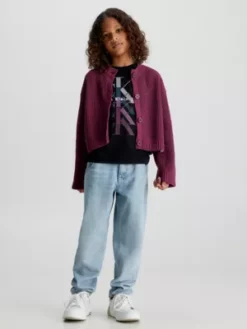 Calvin Klein Pull Gilet Boutonné En Chenille -Pas Cher Calvin Klein Magasin IG0IG02215 VAC alternate3