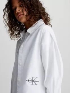 Calvin Klein Chemise Oversize En Popeline Avec Logo -Pas Cher Calvin Klein Magasin IG0IG02223 YAF alternate2