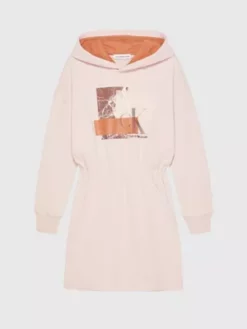 Calvin Klein Robe Sweat à Capuche Peplum En Polaire -Pas Cher Calvin Klein Magasin IG0IG02236 TLT alternate4