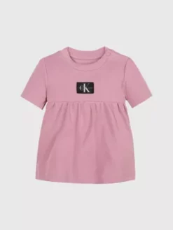Calvin Klein Robe En Jersey Côtelé Pour Nouveau-né