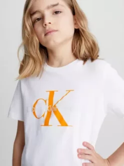 Calvin Klein T-shirt En Coton Bio Avec Logo Pour Enfant -Pas Cher Calvin Klein Magasin IU0IU00267 0K6 alternate6