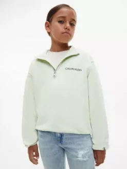 Calvin Klein Sweat Unisexe Relaxed Avec Col Zippé -Pas Cher Calvin Klein Magasin IU0IU00294 LKI alternate2