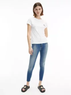 Calvin Klein Lot De 2 T-shirts Slim En Coton -Pas Cher Calvin Klein Magasin J20J214364 0K4 alternate1