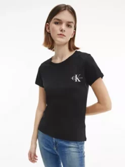 Calvin Klein Lot De 2 T-shirts Slim En Coton -Pas Cher Calvin Klein Magasin J20J214364 0K4 alternate4