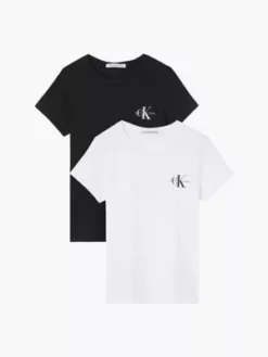 Calvin Klein Lot De 2 T-shirts Slim En Coton -Pas Cher Calvin Klein Magasin J20J214364 0K4 alternate5